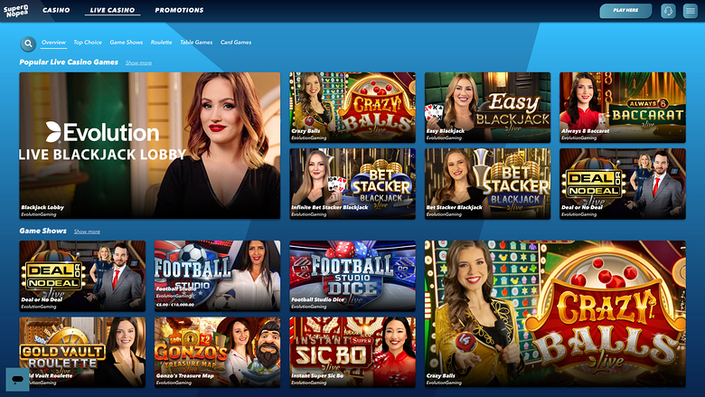 SuperNopea Casino Desktop Live Dealer