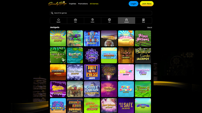 Swanky Bingo Desktop Jackpot