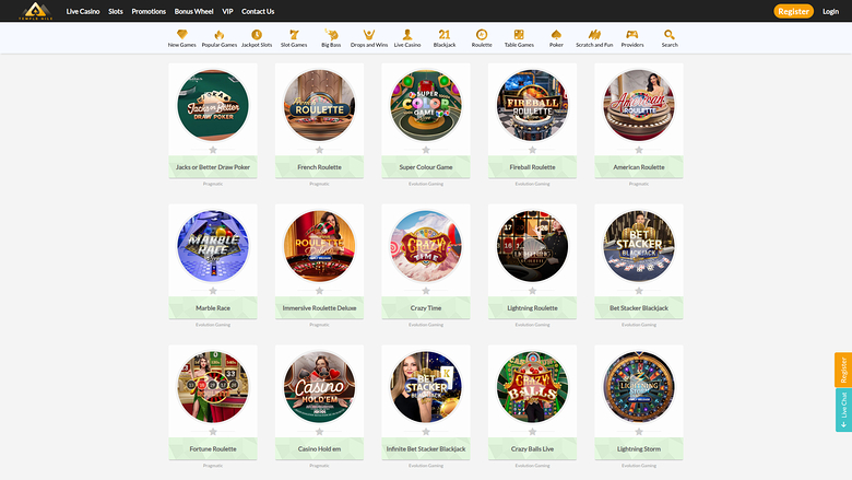 Temple Nile Casino Desktop Live Dealer