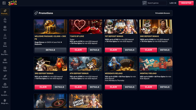TheSlotz Casino Desktop Promotions