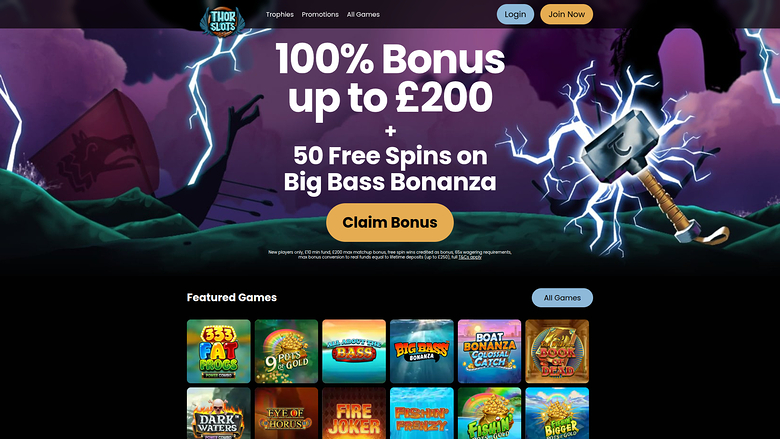 Thor Slots Casino Desktop Homepage