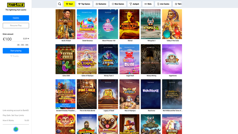 Thrills Casino Desktop Games