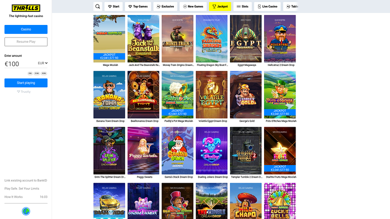 Thrills Casino Desktop Jackpot