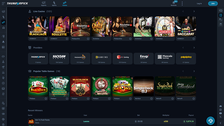 ThunderPick Casino Desktop Game Developers