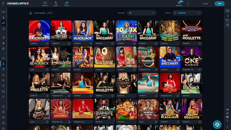 ThunderPick Casino Desktop Live Dealer