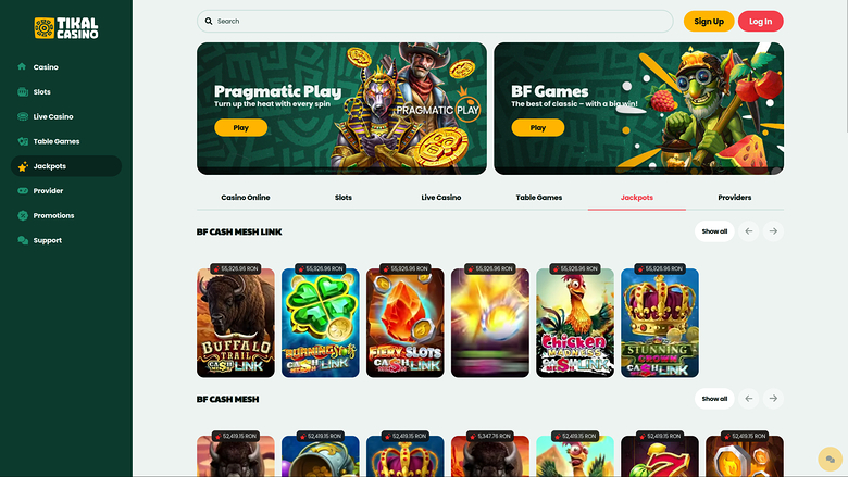 Tikal Casino Desktop Jackpot