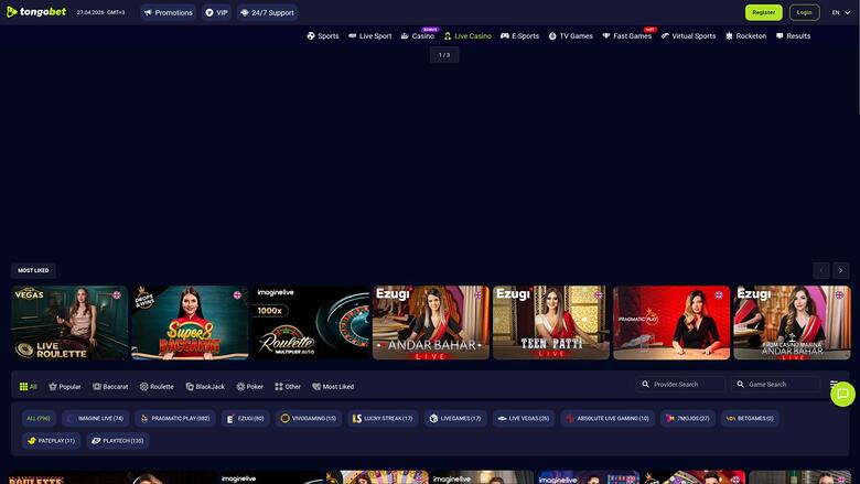 TongoBet Casino live dealer page