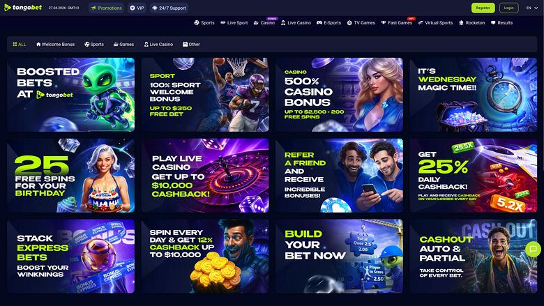 TongoBet Casino promotions page