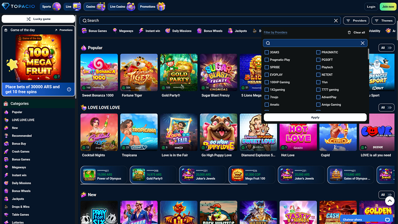 Topacio Casino Desktop Game Developers