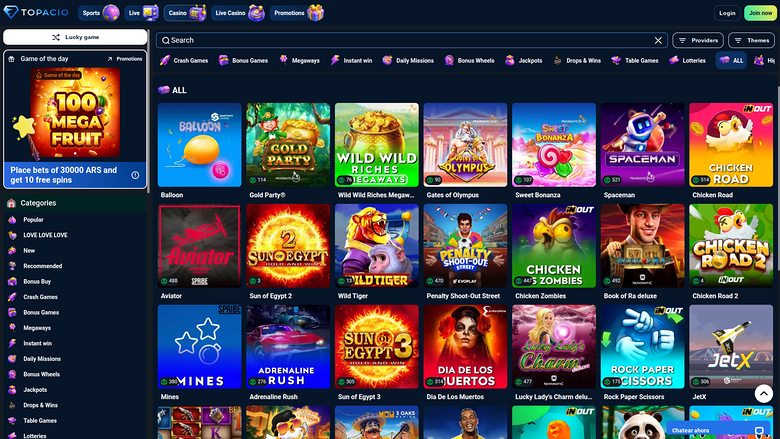 Topacio Casino Desktop Games