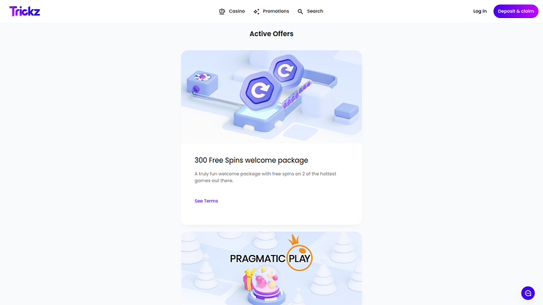 Trickz Casino Desktop Promotions