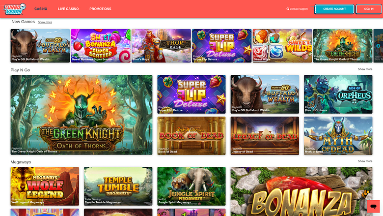 TurboVegas Casino Desktop Games