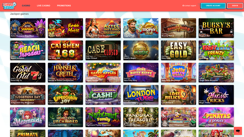 TurboVegas Casino Desktop Jackpot