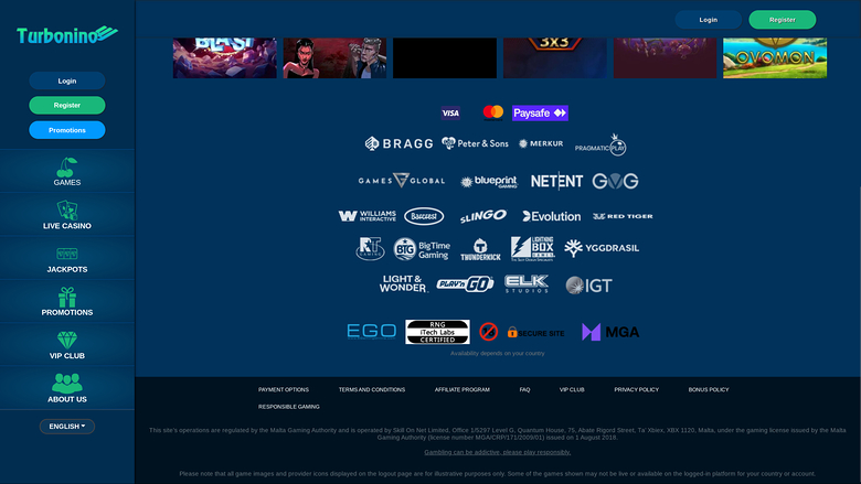 Turbonino Casino Desktop Game Developers