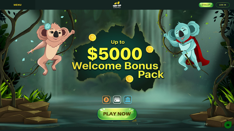 Two Up Casino Desktop Homepage