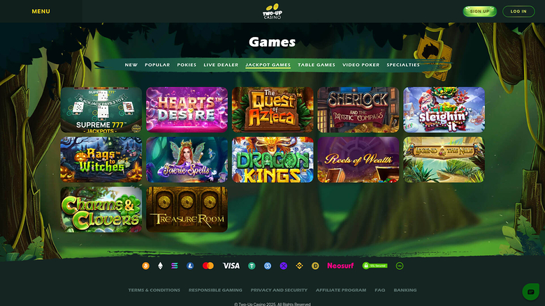 Two Up Casino Desktop Jackpot