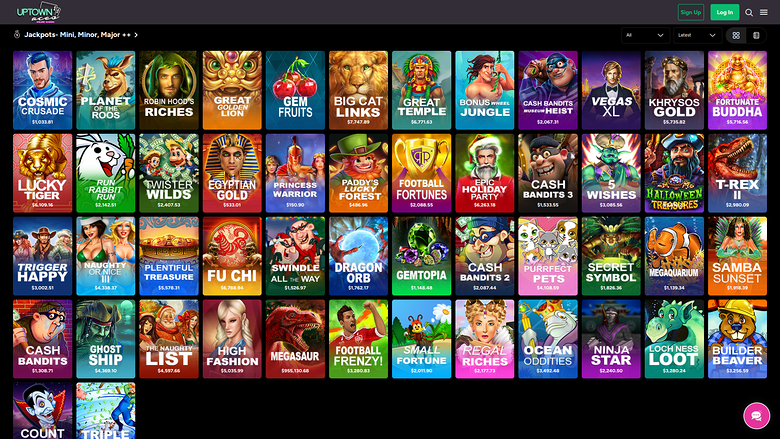 UpTown Aces Casino Desktop Jackpot