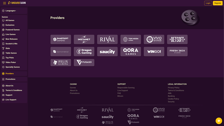 Vanguards Casino Desktop Game Developers