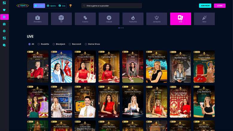Vegas Mobile Casino Desktop Live Dealer