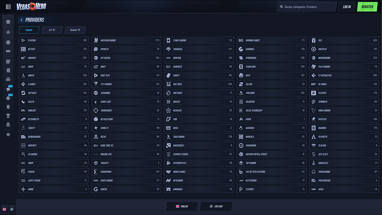 VegasHero Casino Desktop Game Developers