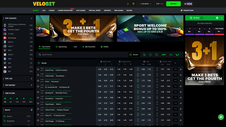 Velobet Desktop Sports