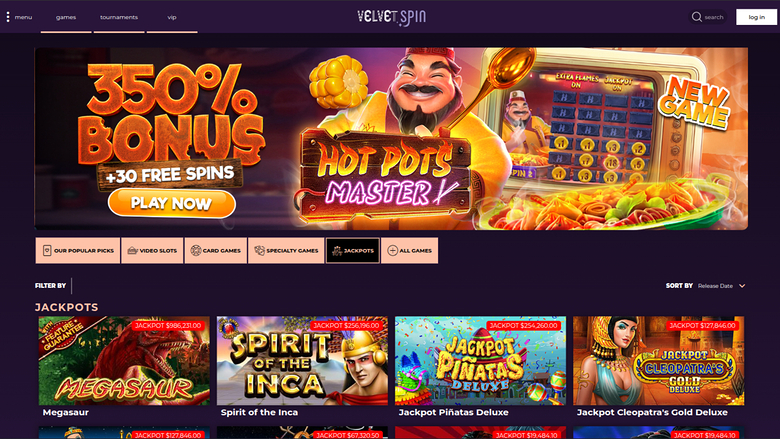 Velvet Spin Desktop Jackpot