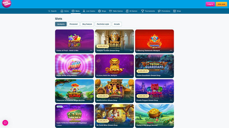 Vera John Casino Desktop Jackpot