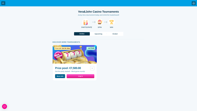 Vera John Casino Desktop Tournaments
