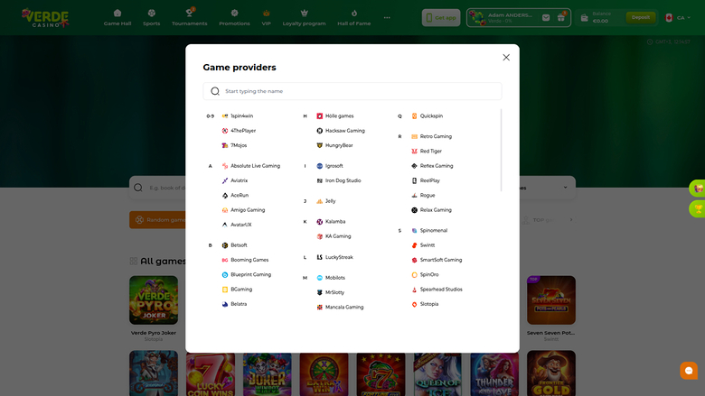 Verde Casino Desktop Game Developers