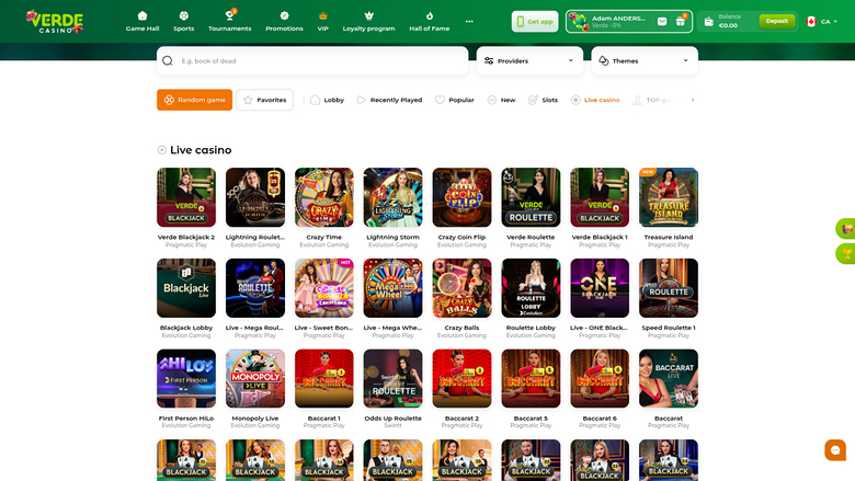 Verde Casino Desktop Live Dealer