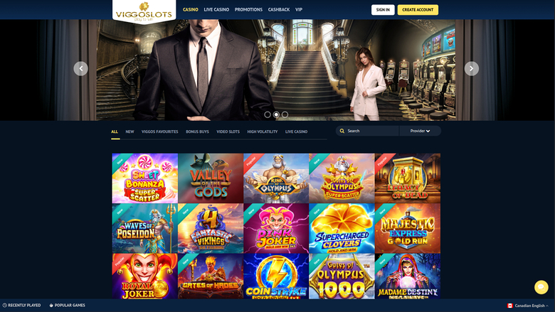 Viggoslots Casino Desktop Homepage