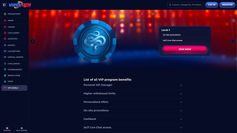 ViperWin Casino Desktop VIP