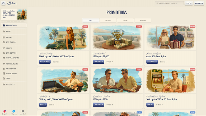 VIP Luck Casino Promotions