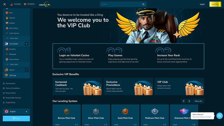 Volerbet Casino Desktop VIP