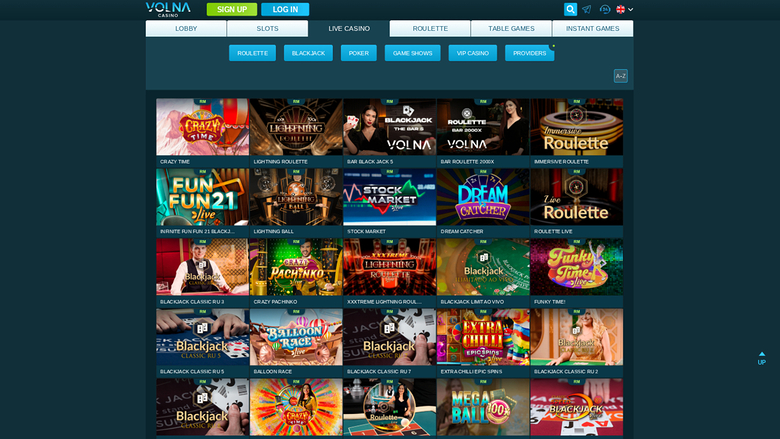 Volna Casino Desktop Live Dealer