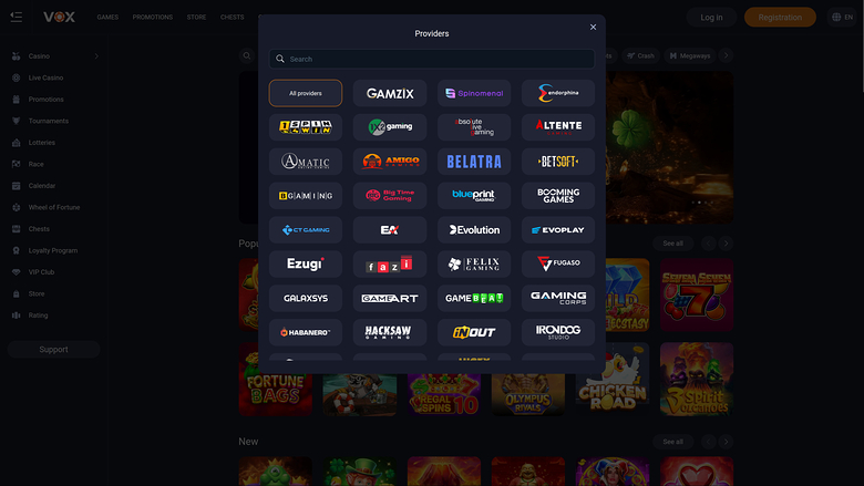 Vox Casino Desktop Game Developers