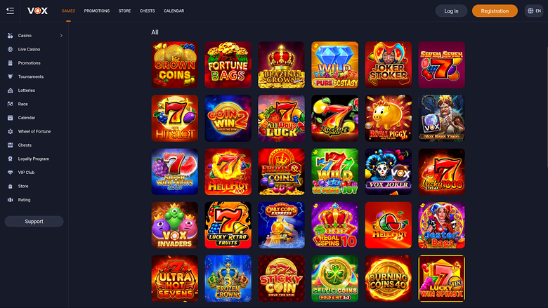 Vox Casino Desktop Games