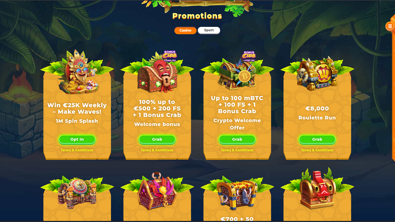Wazamba Casino Desktop Promotions