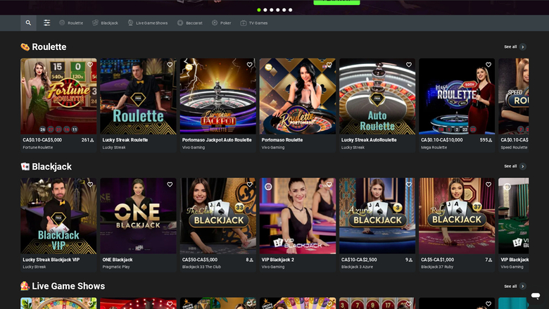 Weltbet Casino Desktop Live Dealer