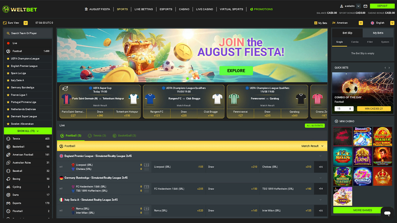 Weltbet Casino Desktop Sports