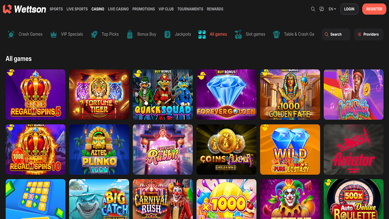 Games screenshot of Wettson Casino for Desktop