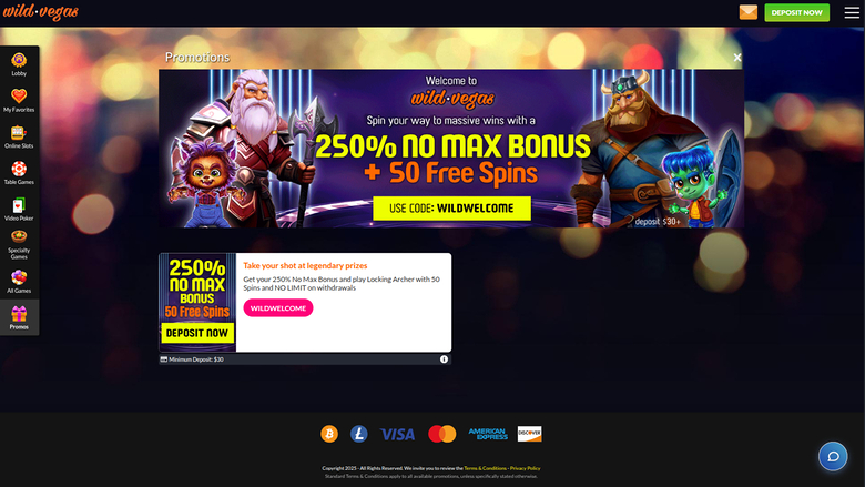 Wild Vegas Casino Desktop Promotions