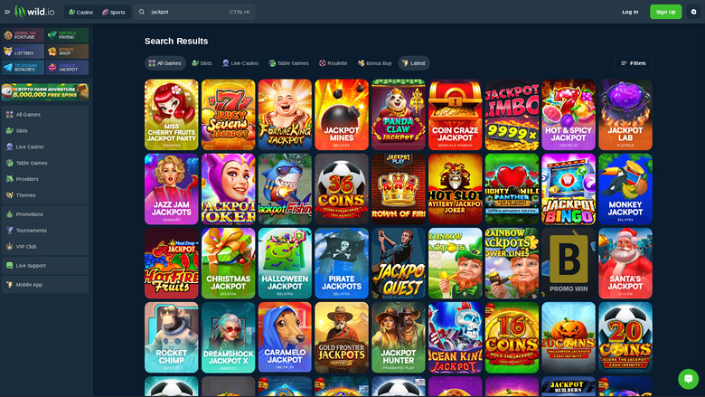 Wild.io Casino Jackpot Desktop