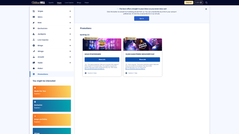 William Hill Casino Desktop Promotions