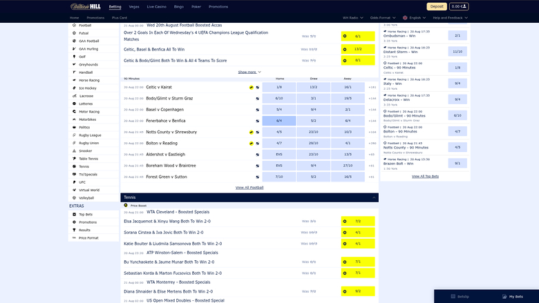 William Hill Casino Desktop Sports