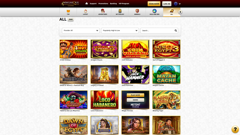 Win Unique Casino Desktop Games