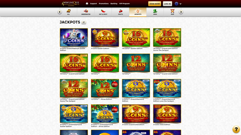 Win Unique Casino Desktop Jackpot