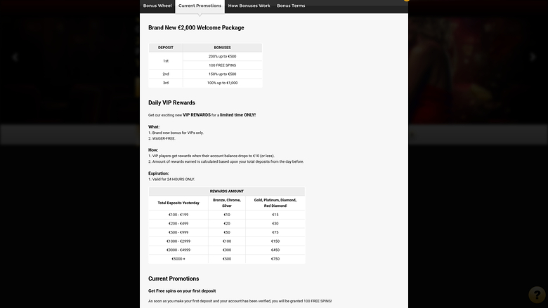 Win Unique Casino Desktop Promotions