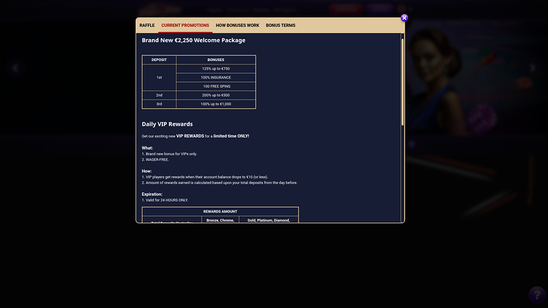Win Vegasplus Casino Desktop Promotions