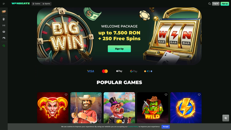 WinBeatz Casino Homepage